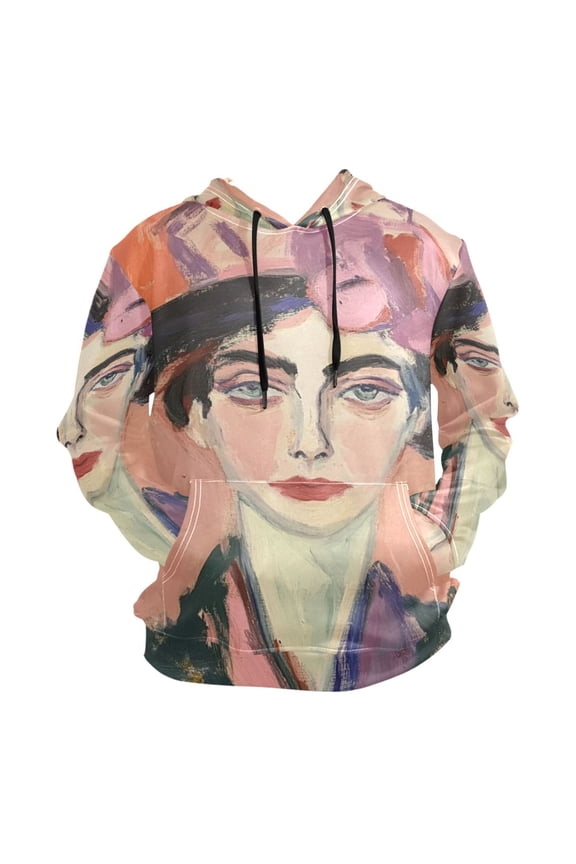 Portrait Of A Woman Impressionist Painting Men’s Hoodies Sweatshirt Fleece Jackets Long Sleeve Sweatshirts