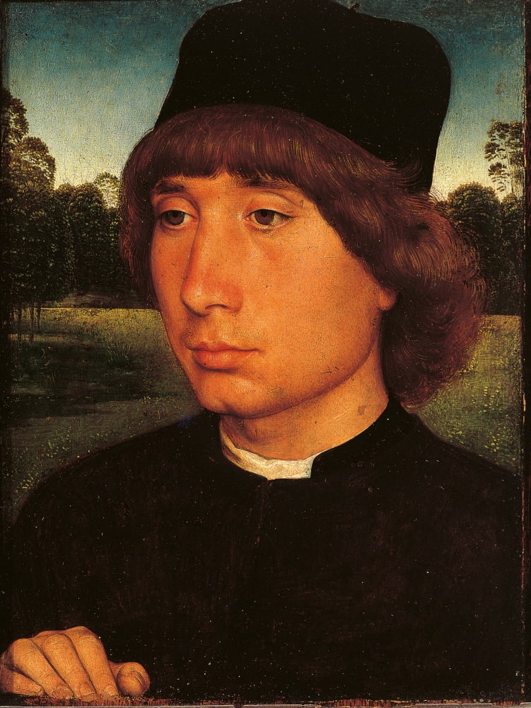Portrait Of A Young Man Before A Landscape Canvas Art - (18 x 24)