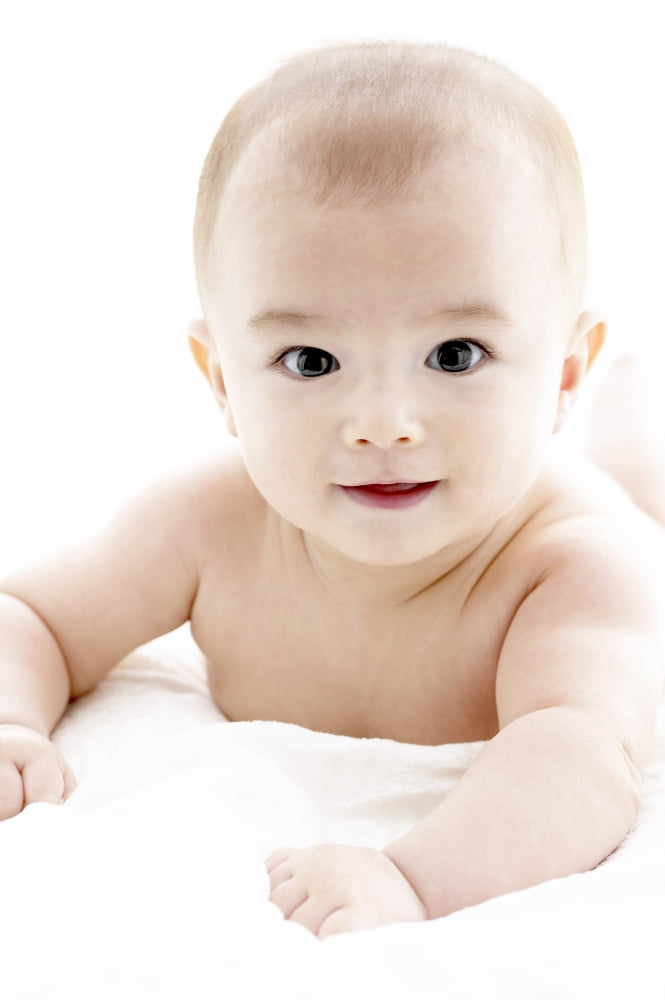 Portrait Of Baby Boy Canvas Art - Roderick Chen Design Pics (11 x 17)