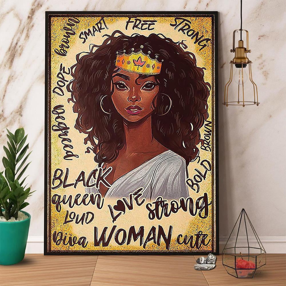 Of Black Queen Satin Poster Wall Art Decor 24 x 36 Inch Poster ...