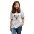 thumbnail image 1 of Portrait Of British Bulldog Printed Cotton V-Neck Short Sleeves T-shirt WTS_16 S, 1 of 1