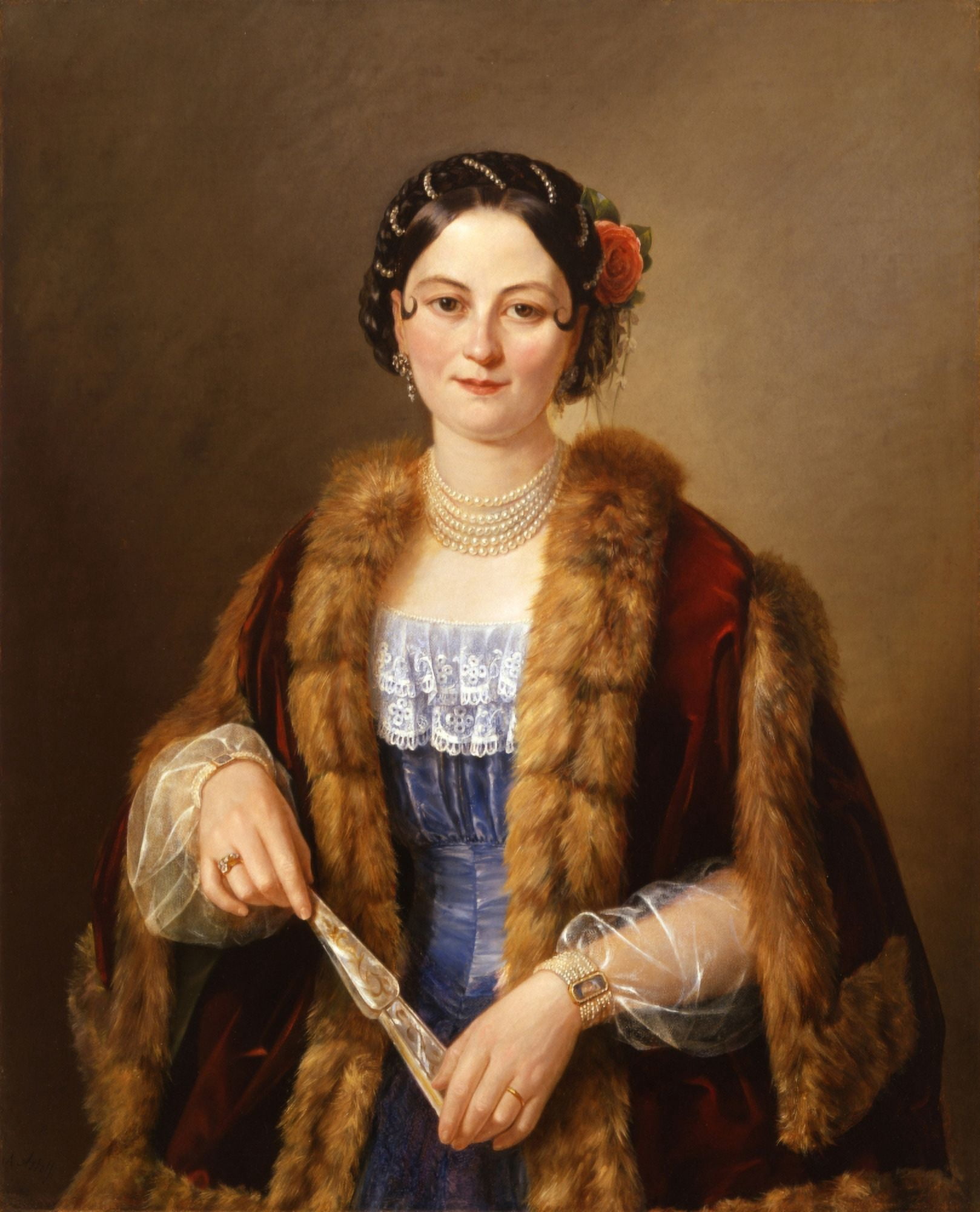 Portrait Of Carlotta Parisi Petrottini Canvas Art - (18 x 24)