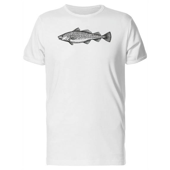 Portrait Of Cod Fish Sketch T-Shirt Men -Image by Shutterstock, Male 4X-Large