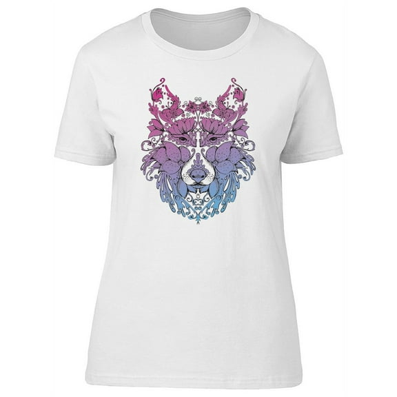 Portrait Of Flower Wolf T-Shirt Women -Image by Shutterstock, Female x-Large
