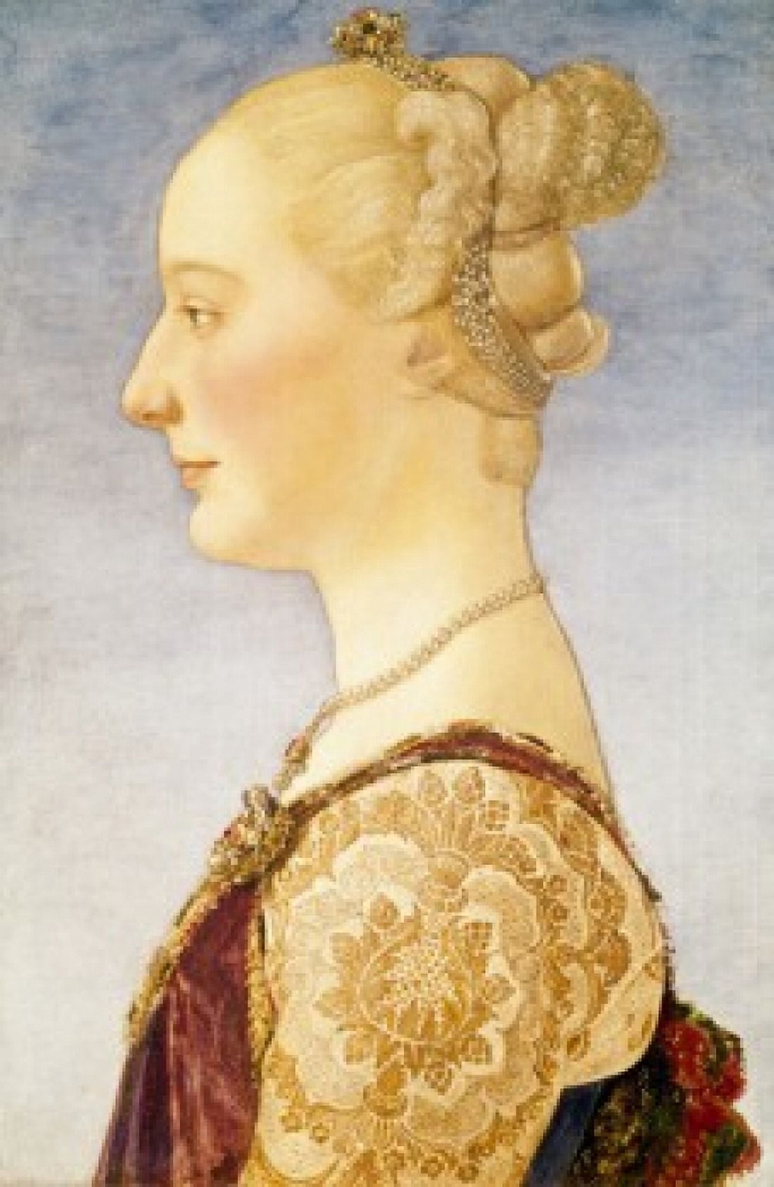 Portrait Of Gentlewoman by Antonio del Pollaiolo 143132-1498 Italy Florence Galleria degli Uffizi Canvas Art - Antonio del Pollaiolo (18 x 24)