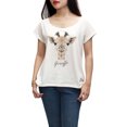 thumbnail image 1 of Portrait Of Giraffe Printed 100% Cotton Fashion Plus Size T-shirt Tee WTS_01 XL, 1 of 1