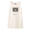 thumbnail image 1 of Portrait Of Grey Rat Print Vintage 100% Cotton Linen Mini Shift Dress WDS_01 12, 1 of 1