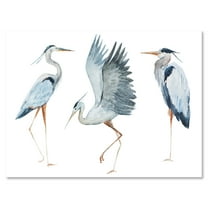 Portrait Of Heron Birds II 8 in x 12 in Painting Canvas Art Print, by Designart