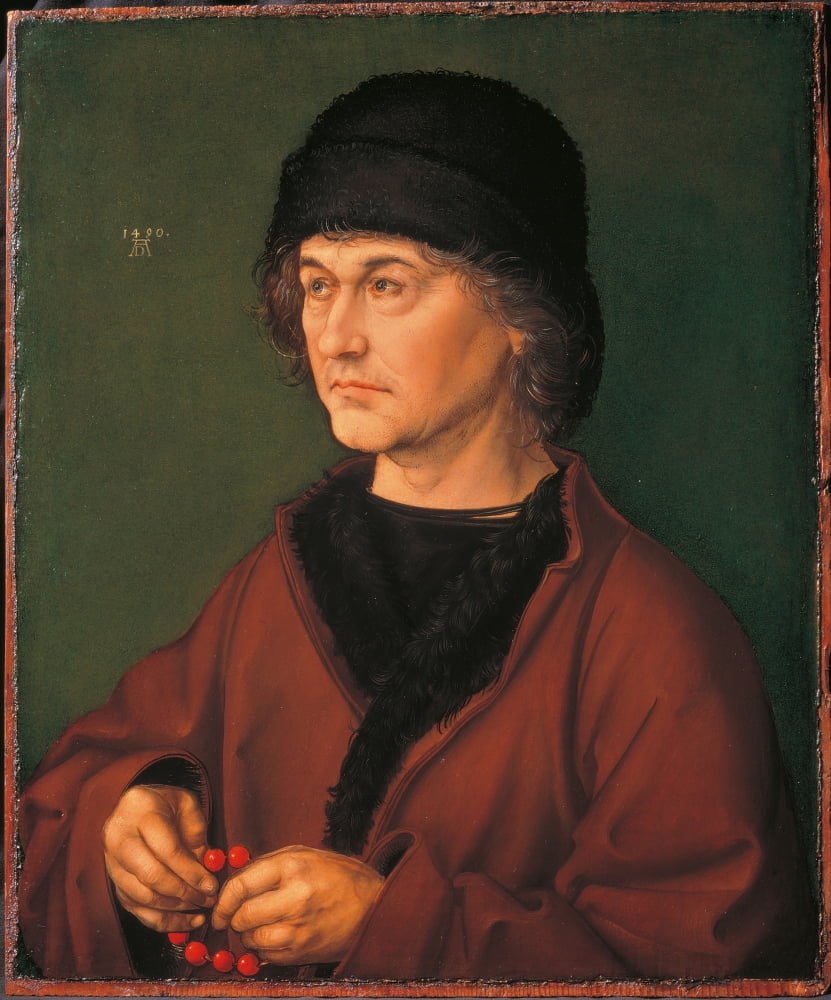 Portrait Of His Father Albrecht The Elder With The Crown Of Rosary Canvas Art - (24 x 36)