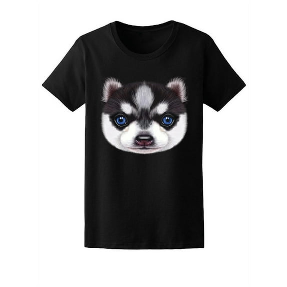 Portrait Of Husky Puppy T-Shirt Women -Image by Shutterstock, Female Small