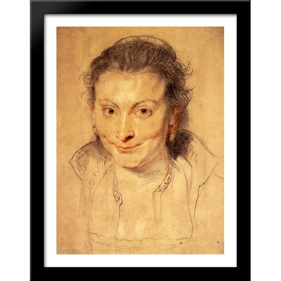 Portrait Of Isabella Brant 28x36 Large Black Wood Framed Print Art by Peter Paul Rubens