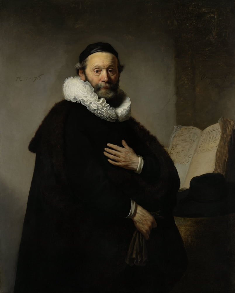 Portrait Of Johannes Wtenbogaert Canvas Art - (24 x 36)