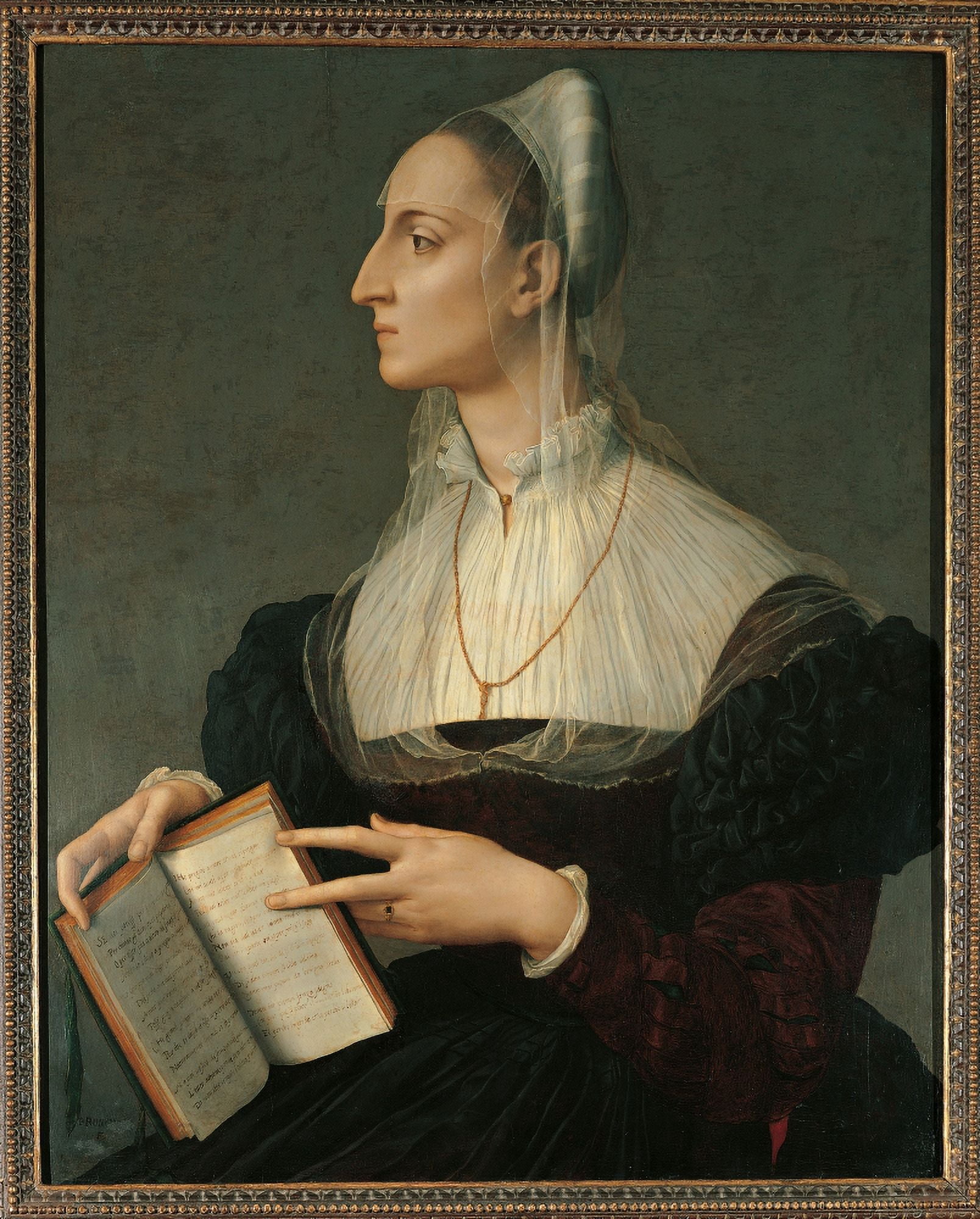 Portrait Of Laura Battiferri Canvas Art - (18 x 24)