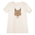 thumbnail image 1 of Portrait Of Lynx Cat Printed Linen Cotton Vintage Mini Shift Dress WDS_06 10, 1 of 1