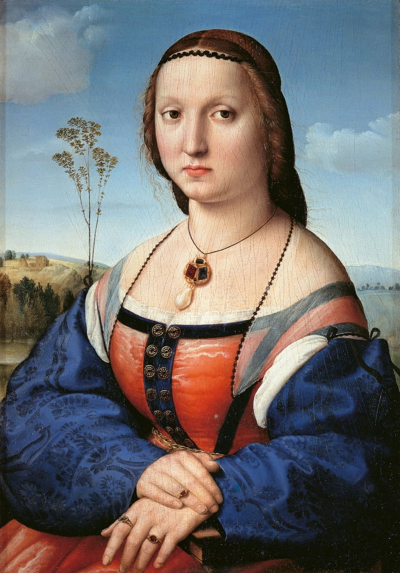 Portrait Of Maddalena Doni Canvas Art - (24 x 36)
