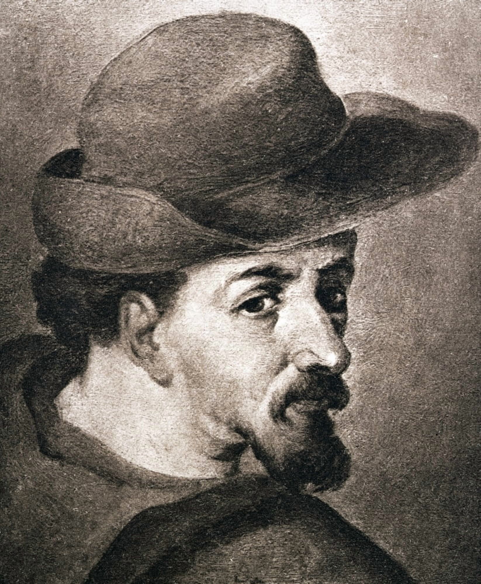 Portrait Of Miguel Saavedra De Cervantes 1547 1616 Spanish Writer After Artist Francisco Pacheco Canvas Art - Ken Welsh Design Pics (13 x 16)