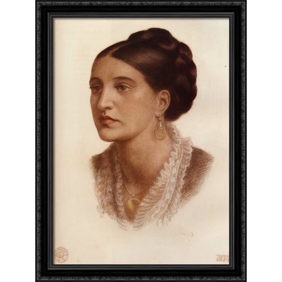 Portrait Of Mrs. Georgina Fernandez 28x38 Large Black Ornate Wood Framed Canvas Art by Dante Gabriel Rossetti
