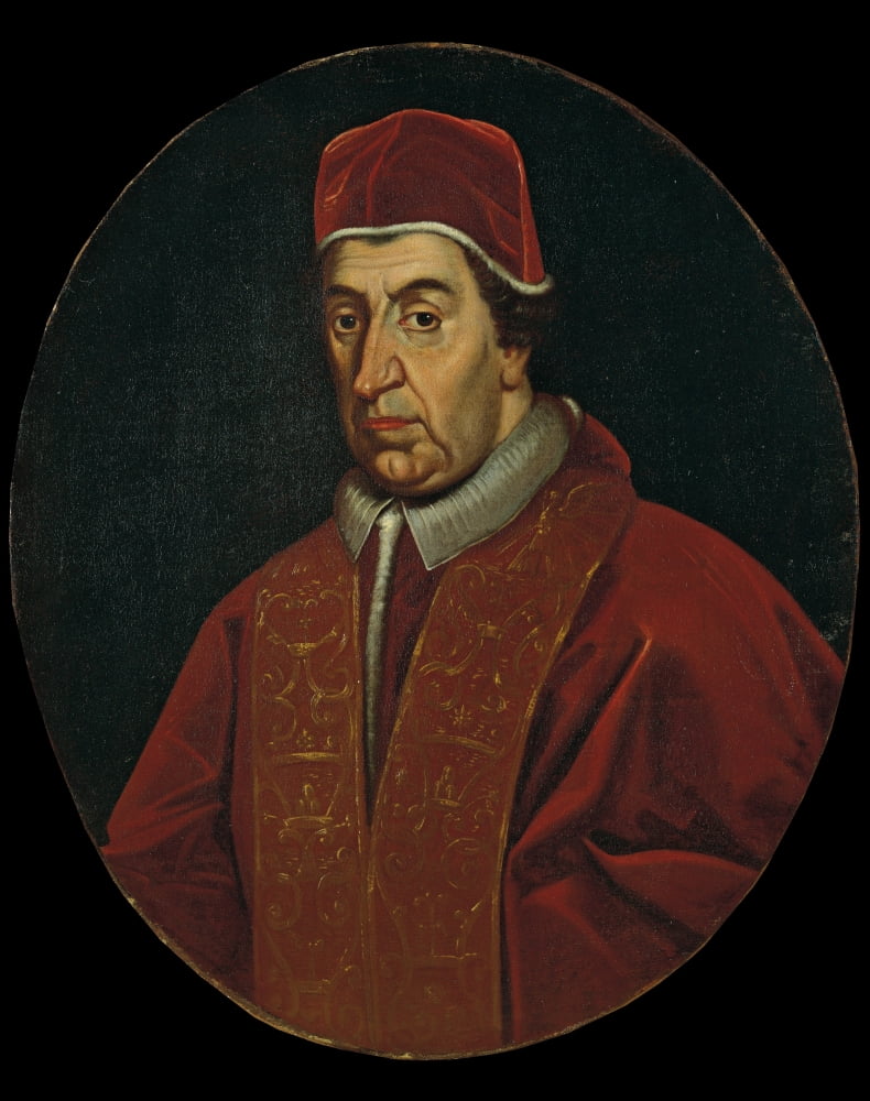 Portrait Of Pope Clement Xi Albani Canvas Art - (18 x 24)