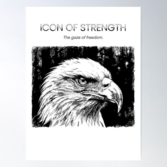 Portrait Of Power Bald Eagle Majestic Bird Of Prey Art Unframed Paper Print