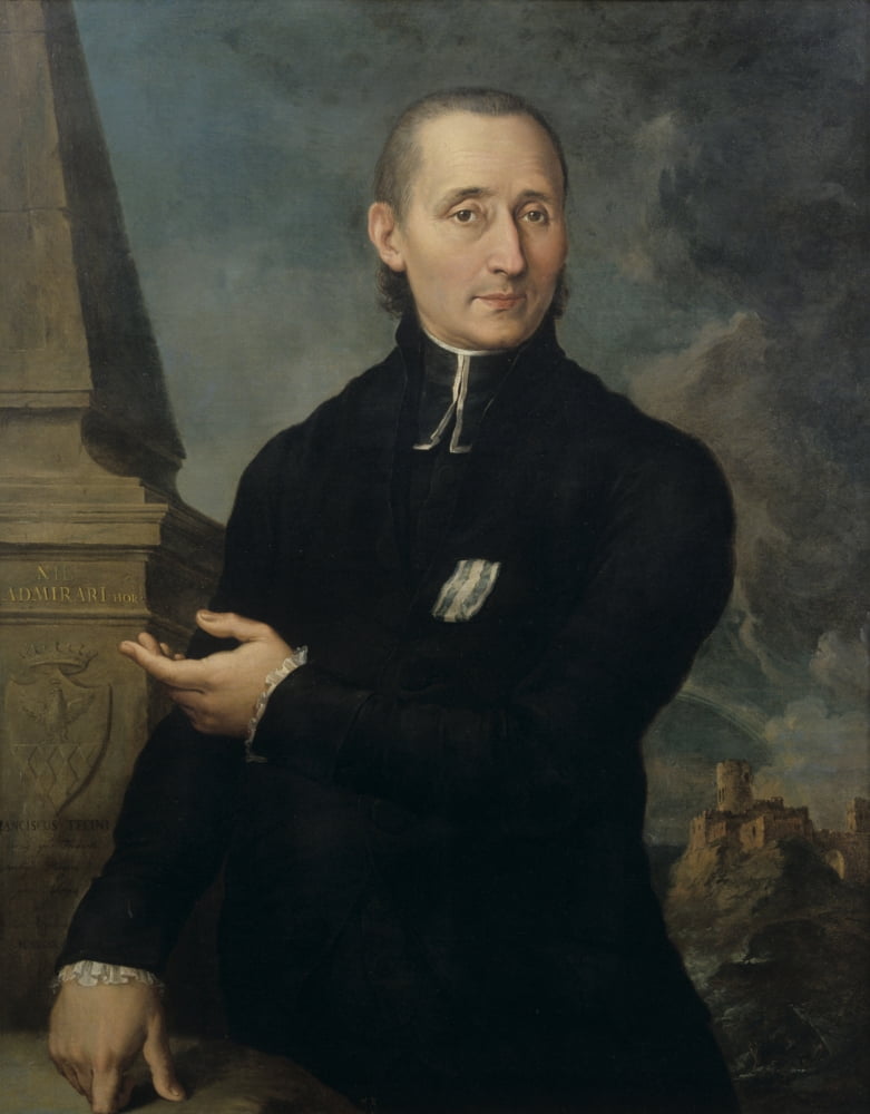 Portrait Of Reverend Francesco Tecini Canvas Art - (24 x 36)