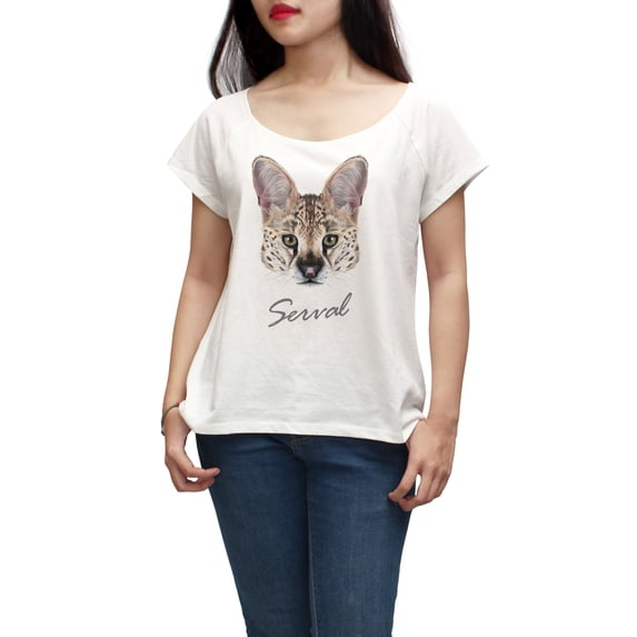 Portrait Of Serval Printed 100% Cotton Fashion Plus Size T-shirt Tee WTS_01 XL