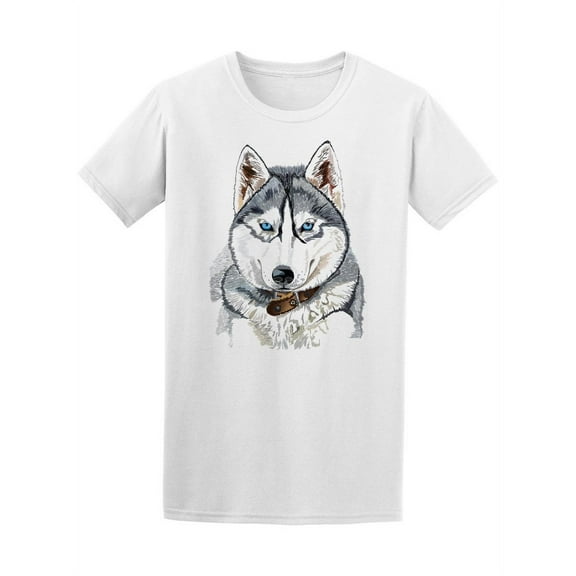 Portrait Of Siberian Husky Head T-Shirt Men -Image by Shutterstock, Male Small