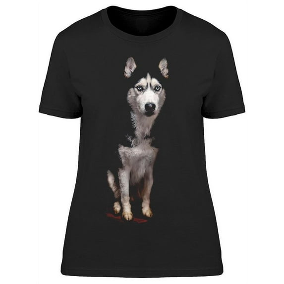 Portrait Of Siberian Husky T-Shirt Women -Image by Shutterstock Women T-Shirt, Female 3X-Large
