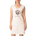 thumbnail image 1 of Portrait Of Slow Loris Printed Vintage V-neck Linen Mini Shift Dress WDS_02 18, 1 of 1