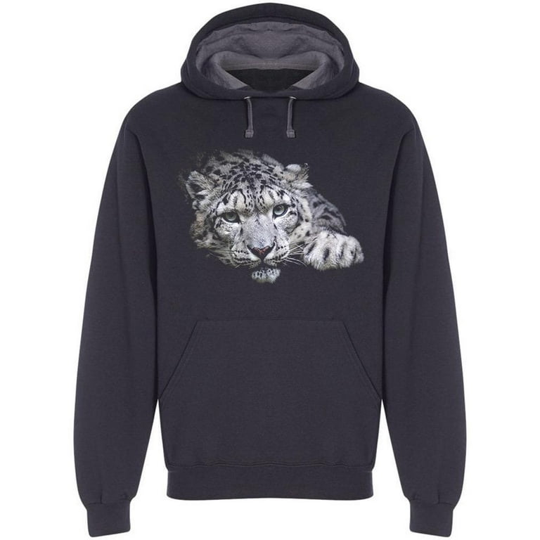 Portrait Of Snow Leopard Hoodie Men Image by Shutterstock Male