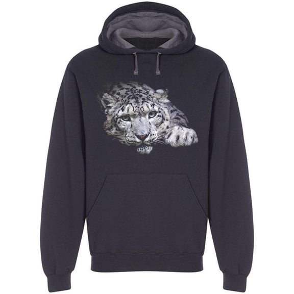 Portrait Of Snow Leopard  Hoodie Men -Image by Shutterstock, Male x-Large