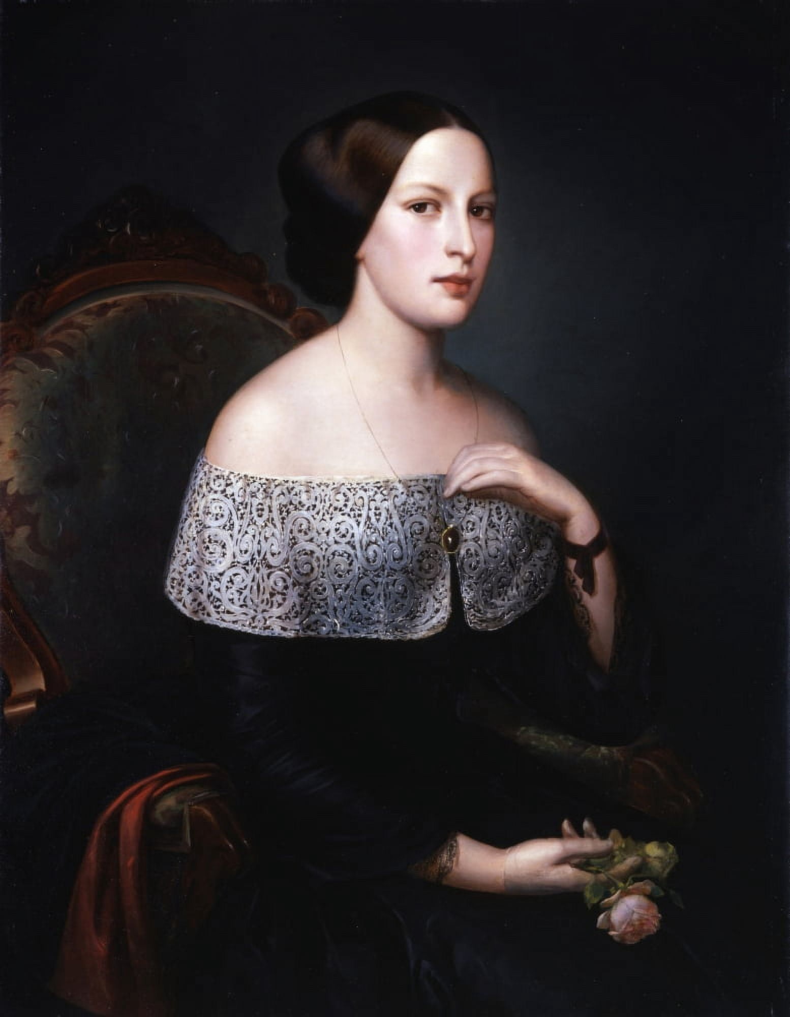 Portrait Of The Baroness Angela De Reinelt Canvas Art - (18 x 24)