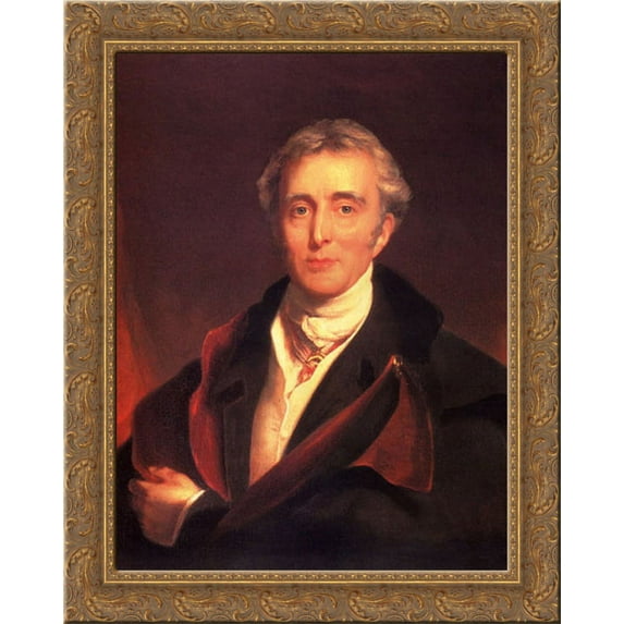 Portrait Of The Duke Of Wellington 20x23 Gold Ornate Wood Framed Canvas Art by Lawrence, Sir Thomas
