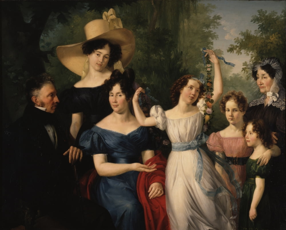Portrait Of The Palumbo-Fossati Family Canvas Art - (24 x 18)