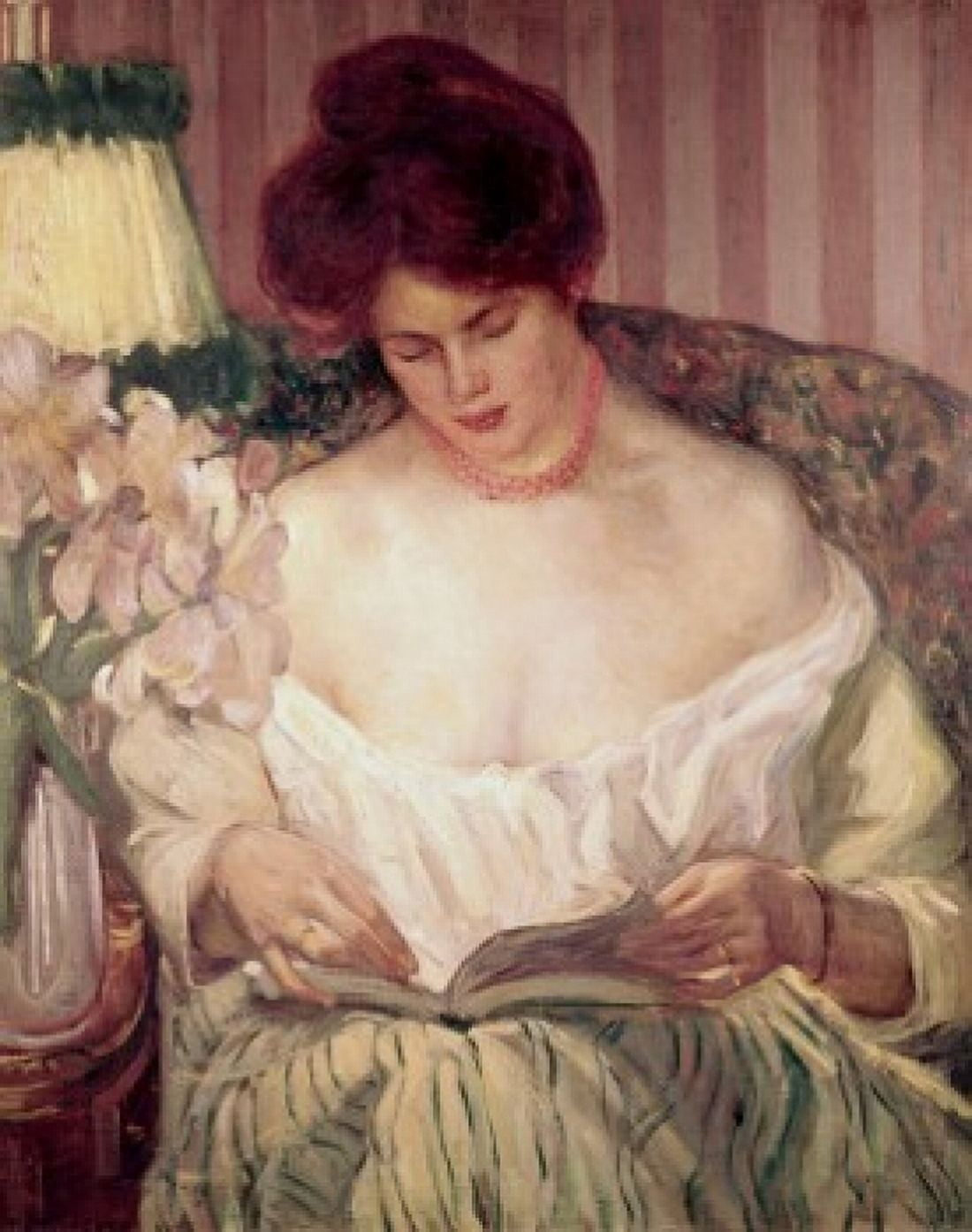 Portrait Of The Woman Frieseke Frederick Carl(1874-1939 American) Canvas Art - Frederick Carl Frieseke (18 x 24)