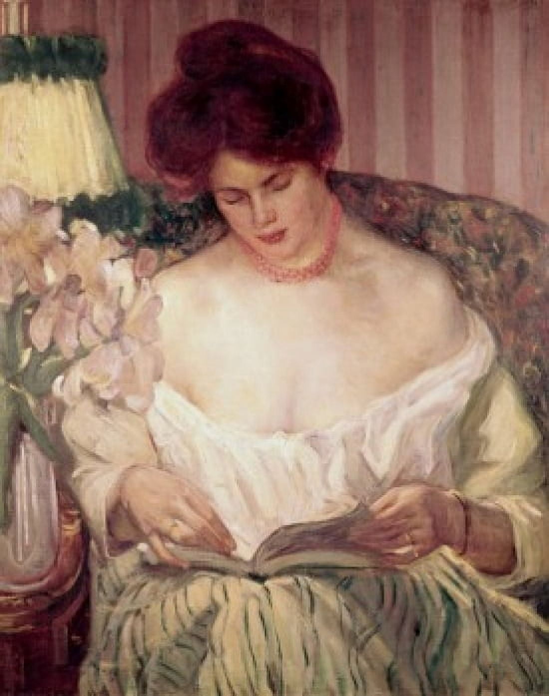 Portrait Of The Woman Frieseke Frederick Carl(1874-1939 American) Canvas Art - Frederick Carl Frieseke (24 x 36)
