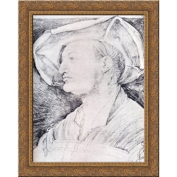 Portrait Of Ulrich Varnbuhler 20x24 Gold Ornate Wood Framed Canvas Art by Durer, Albrecht