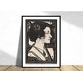 thumbnail image 1 of Portrait Of Unknown Woman Richard Roland Holst Poster Reproduction Vintage Old Illustration, Unframed Paper Poster 8x10in, 1 of 1