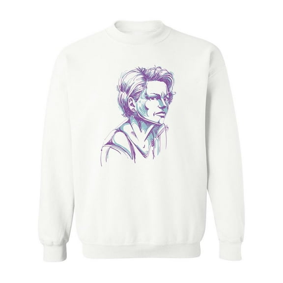 Portrait Of Woman Expression. Sweatshirt Men -Image by Shutterstock, Male Small