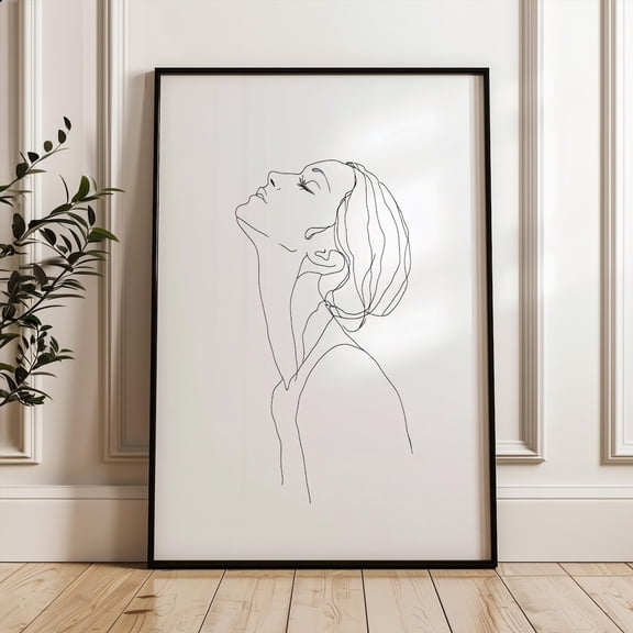 Portrait Of Woman Single Line Poster Minimalistic Feminist Art Print Modern Home Office Decor Poster Wall Art For Decor Present , Poster Print Only