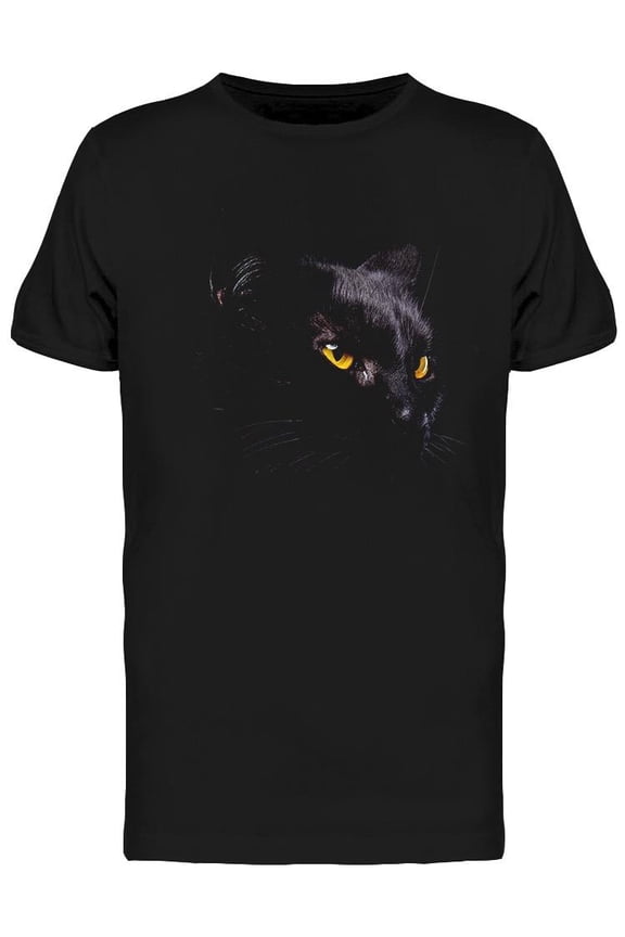 Portrait Of Yellow Eyed Cat T-Shirt Men -Image by Shutterstock, Male XX-Large
