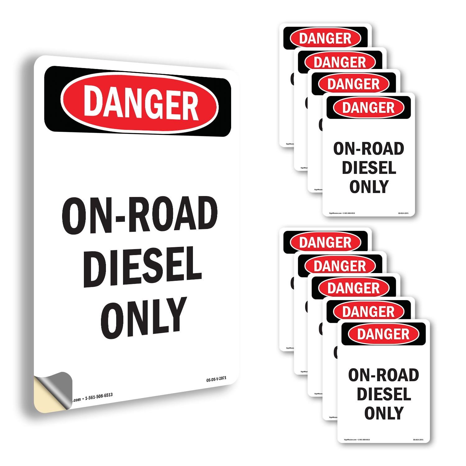 Portrait On OSHA Danger Vinyl Decal Label 10 Inch x 7 Inch - 10 Pack ...
