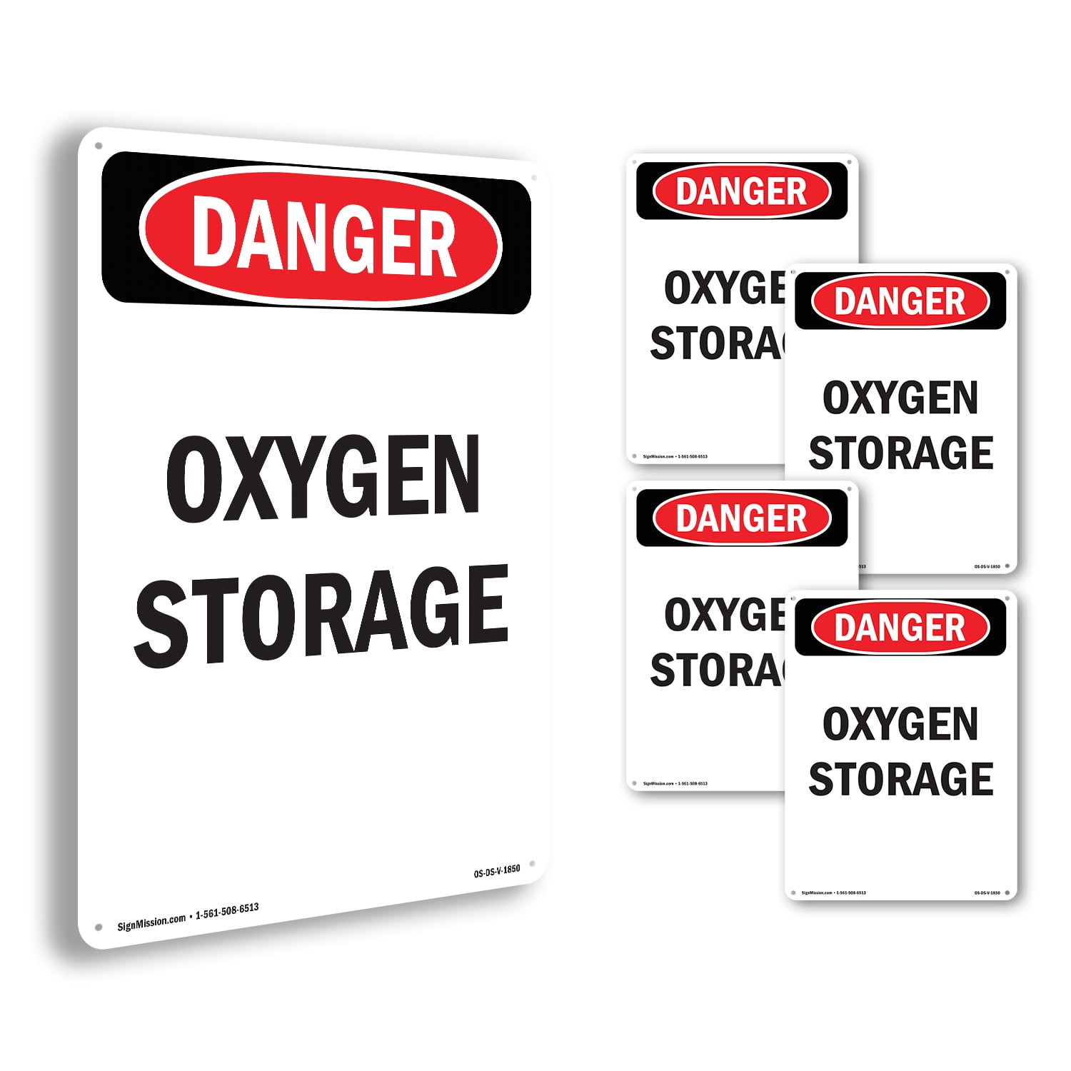 Portrait Oxygen Storage OSHA Danger Aluminum Sign 24 Inch x 18 Inch - 5 ...