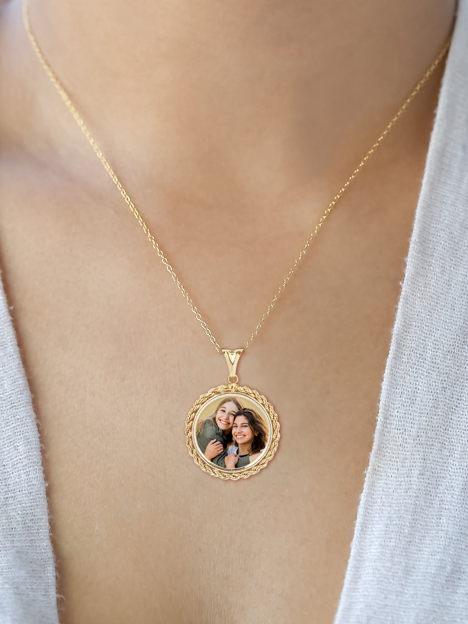 Portrait Pendant with Rope Frame.