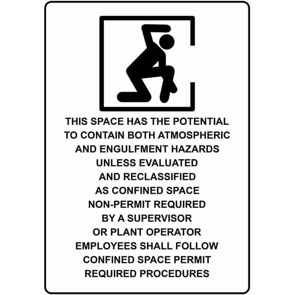 Portrait Potential Hazard Space Gas Line Metal Tin Sign, Gas Safety Warning Plaque with Symbol, Industrial Utility Safety Sign, 8x12 Inch