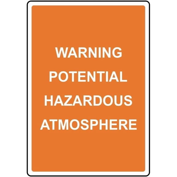 Portrait Potential Hazardous Atmosphere Gas Line Metal Tin Sign, Gas Safety Warning Plaque for Utility Areas, Atmospheric Hazard Sign, 8x12 Inch
