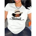 thumbnail image 1 of Portrait Print T-shirt, Casual Short Sleeve Crew Neck Top For Spring &; Summer, Women's Clothing Tee For Adult, Men, Women, Teen, Teenager, Adolescent,Youth, Sports Casual Tee, 1 of 8