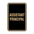 thumbnail image 1 of Portrait Round Assistant Principal Sign (Black /Gold) - Small 4" x 6", 1 of 3