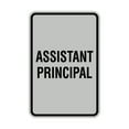 thumbnail image 1 of Portrait Round Assistant Principal Sign (Lt Gray) - Small 4" x 6", 1 of 3