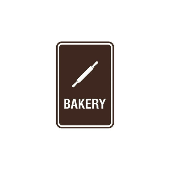 Portrait Round Bakery Sign (Dark Brown) - Large 6" x 8"