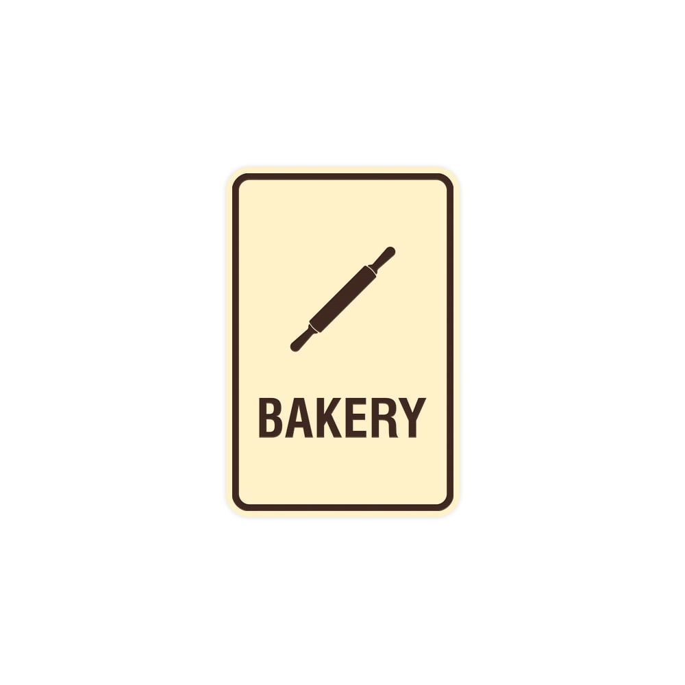 Portrait Round Bakery Sign With Adhesive Tape (Ivory/Dark Brown ...